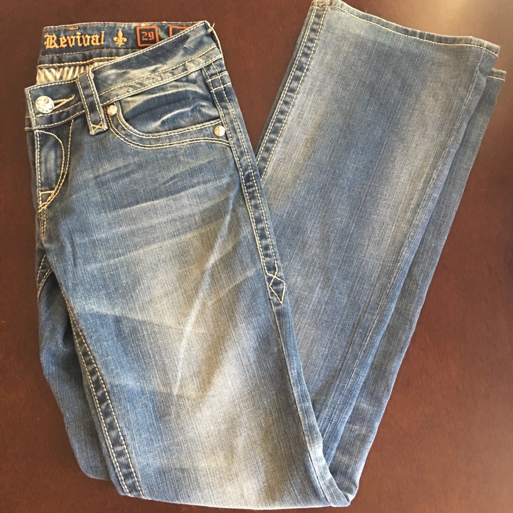Rock Revival size 29 light wash boot cut jeans
